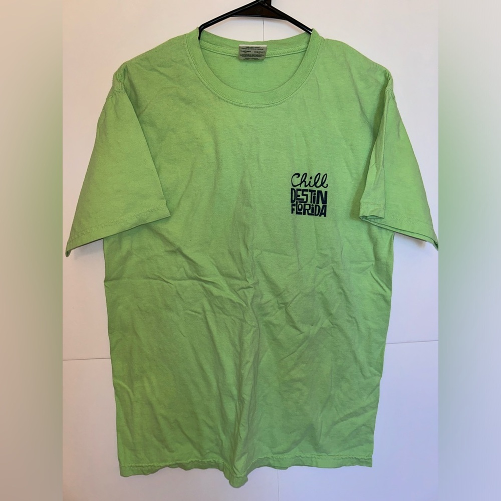 90s double stitch comfort colors brand green Destin, Florida T-shirt. Size M